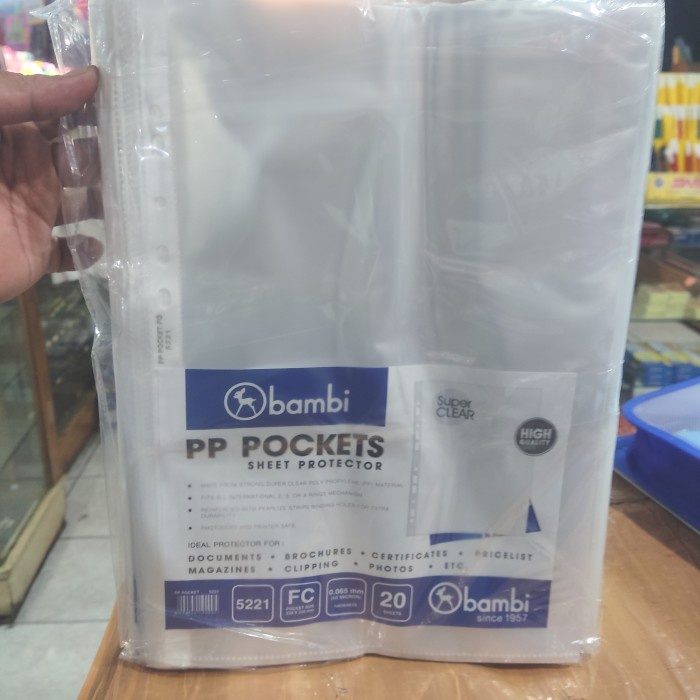 

Plastik Pp Pocket Bambi F4 5221 1 Dus Isi 50 Pack
