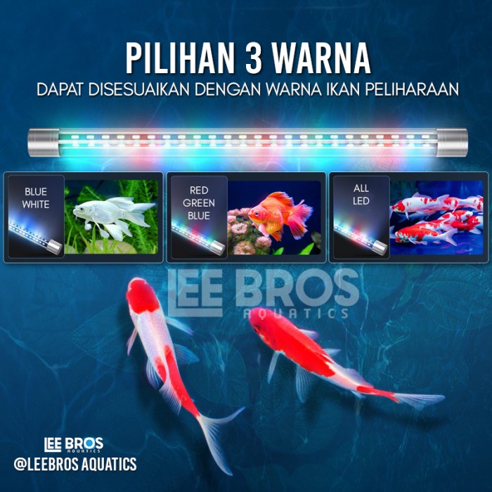 Lampu Led Aquarium Submersible 30-90 Cm / Lampu Celup Aquarium