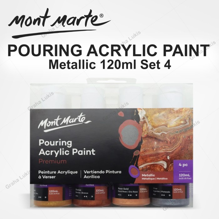 

Sale Mont Marte Pouring Acrylic Paint 120Ml Varian Metallic