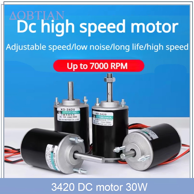 KYOMA XD-3420 Permanent Magnet DC Motor 12V/24V 3500/7000rpm Universal Adjustable Reversing Motor DC