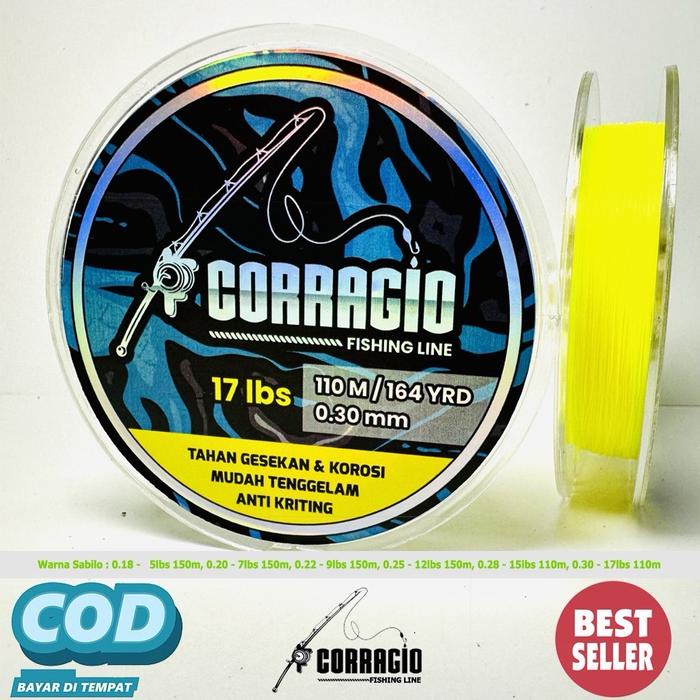 DISKON Senar pancing nilon Corragio fishing line