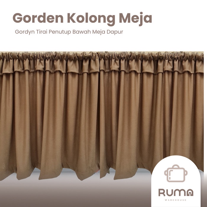 GORDEN Kolong Meja Dapur Gordyn Tirai Penutup Bawah Meja Dapur