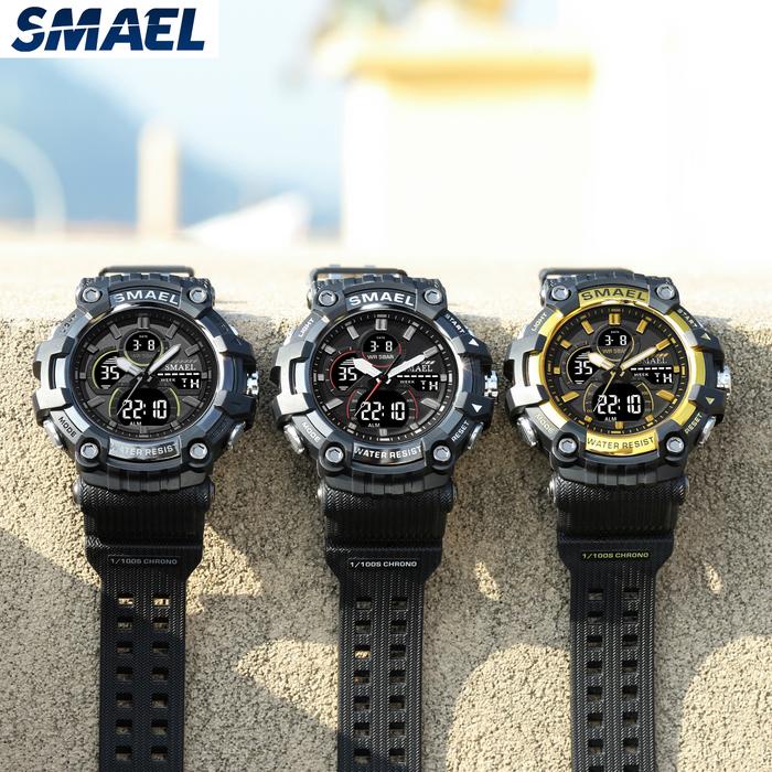 Jam Tangan Sport Analog Digital Pria Wanita Merk SMAEL 8079