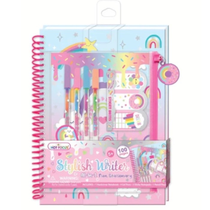 

Mainan Buku Anak Hot Focus Stylish Writer Journal Diary dengan 4 Pena Gel