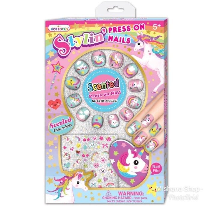 

Mainan Kuku Palsu Pop Nail Glitz Stylin' Press On Nails Unicorn