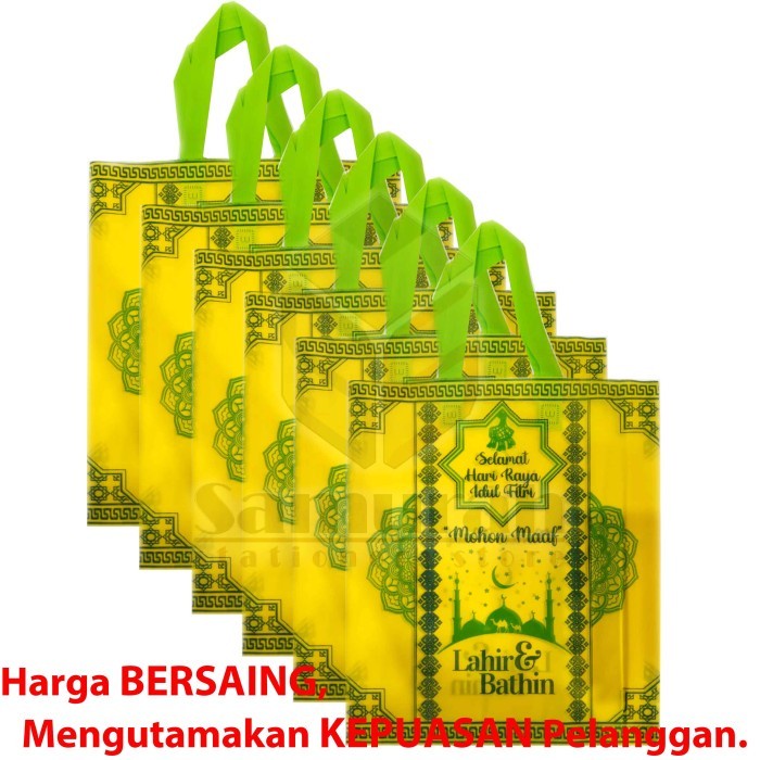 

Flashshow Tas Spunbond 38 x 45 / Goodie Bag Sablon Lebaran - Idul Fitri Per Pak