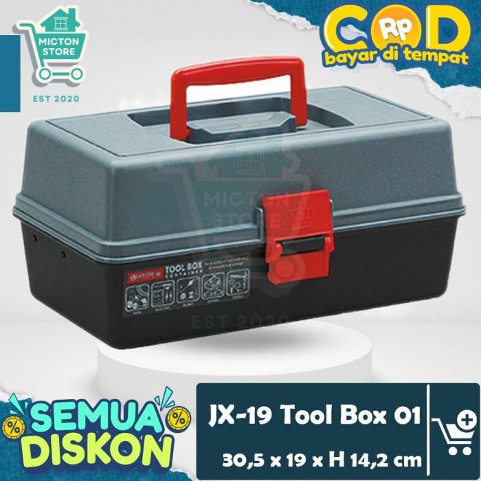 MICTON Lion Star JX-19 Tool Box 01 Kotak Perkakas Bertingkat Box Pancing Tamiya Obeng Skrup Baut