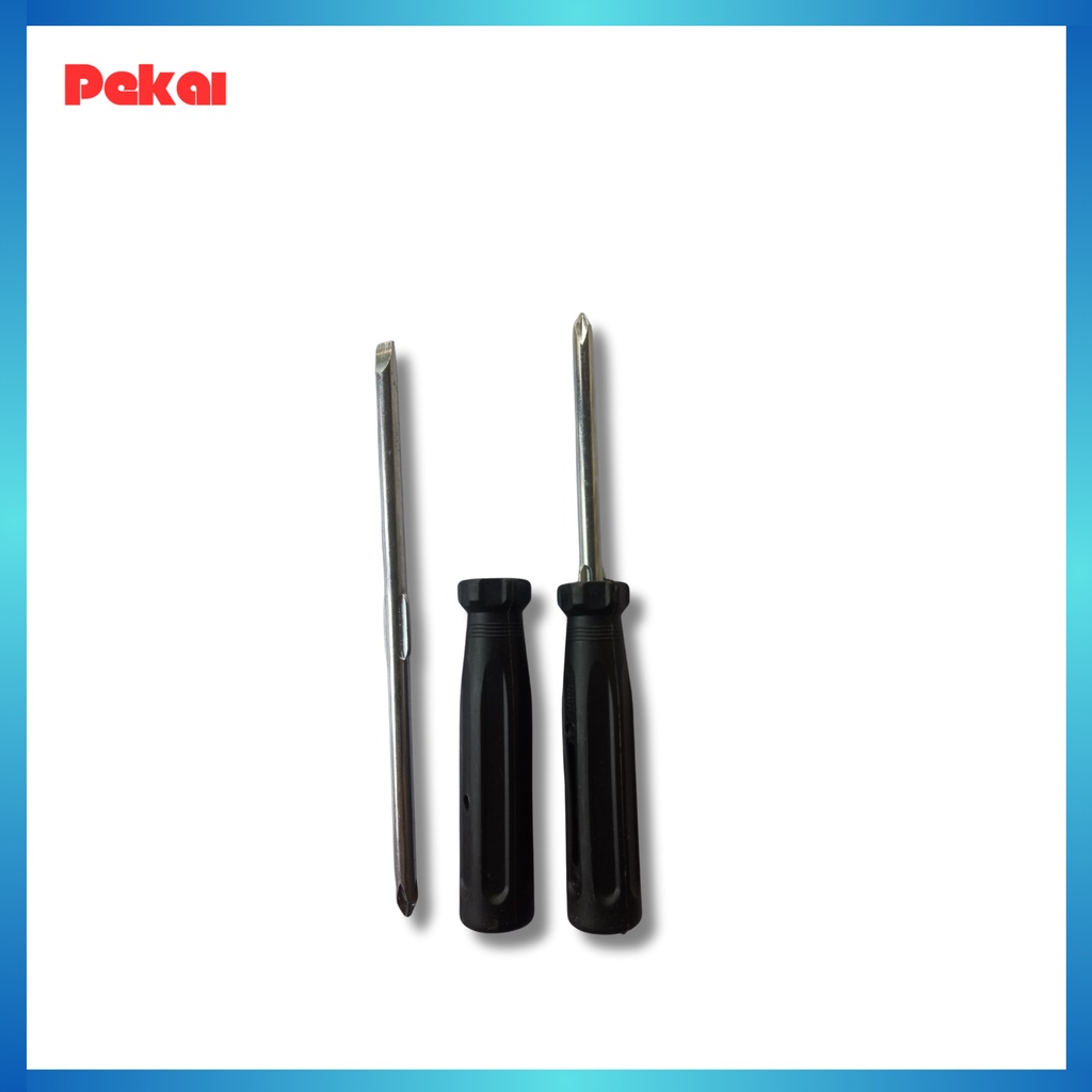 Obeng Dealer Gagang Hitam Bolak Balik Min Plus | Obeng Motor Bawaan Pabrik Kuat Murah