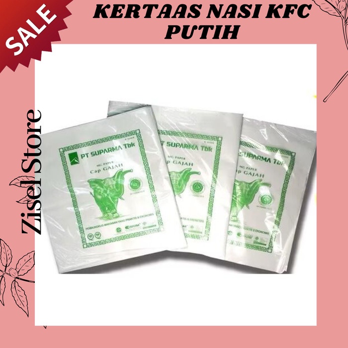 

KODE H Kertas Nasi KFC / Kertas MCD / Kertas Burger Kebab Kertas Bungkus Nasi Cap Gajah Isi 100