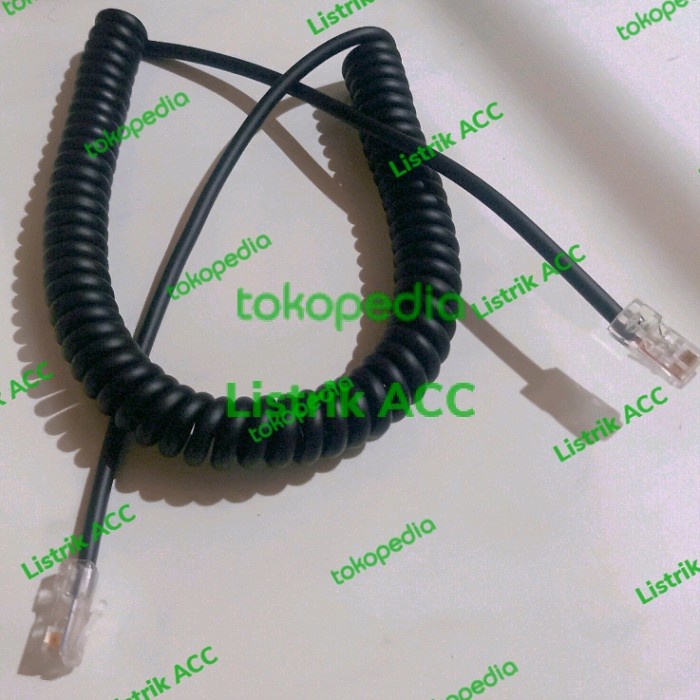 Kabel Mic Spiral 6Pin Rj 12 / Kabel Spiral Rj12 Amp/ Jumper 6Pin