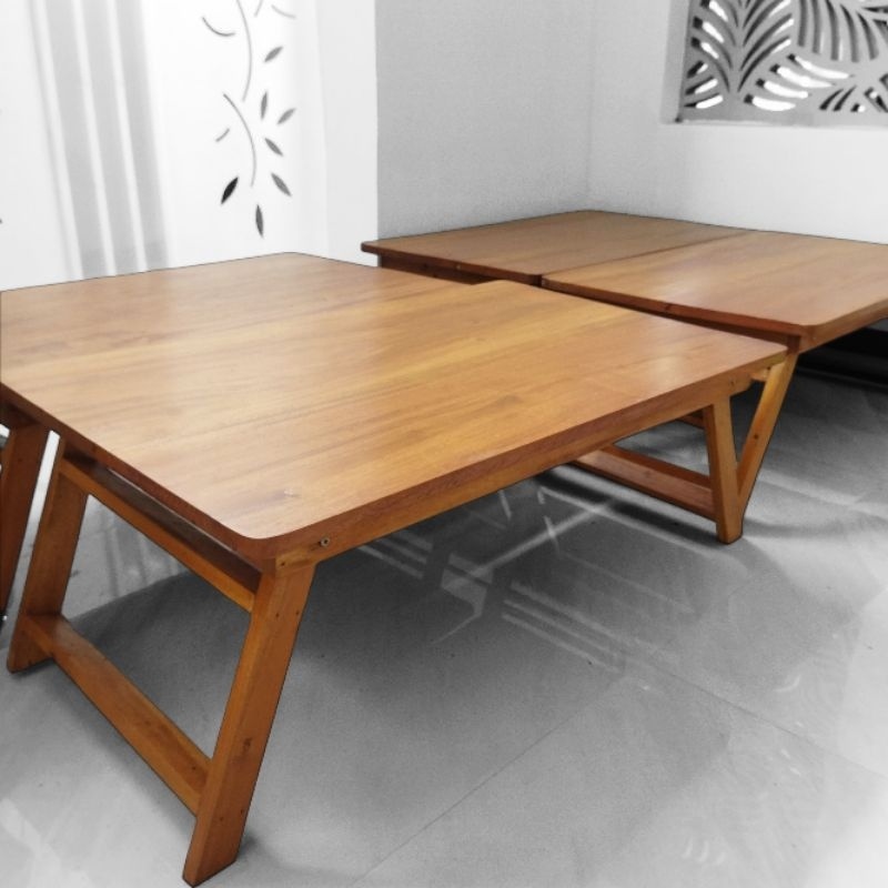 Meja Lesehan Meja Belajar Lipat Kayu Jati Asli /Meja Lesehan Lipat / Meja Laptop Lipat *