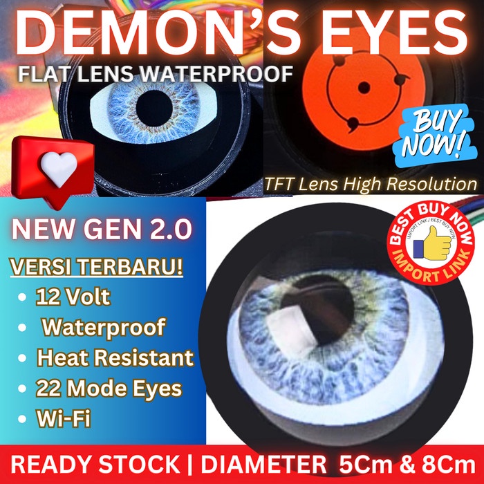 Lampu Biled variasi motor Led Mata Setan Sharingan Rinnegan Naruto Demon Eyes Angel Eye Devil lensa