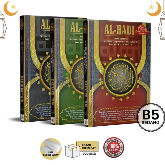 AL QURAN AL HADI B5 , AL QURAN TERJEMAH PERKATA LATIN & KODE TAJWID LATIN , AL QURAN PERKATA LATIN