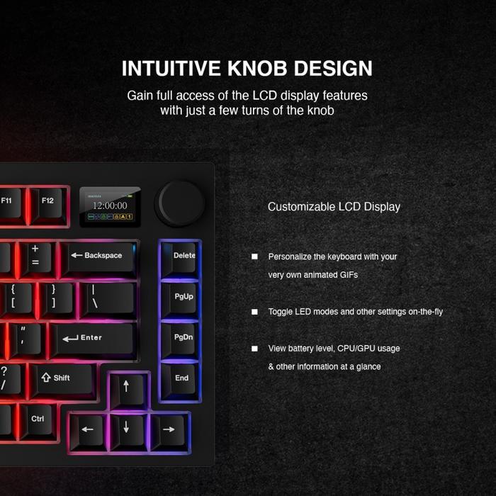KODE A Tecware Spectre 75 / Spectre75 / Spectre Wireless Gaming Keyboard With LCD and Knob 3in1