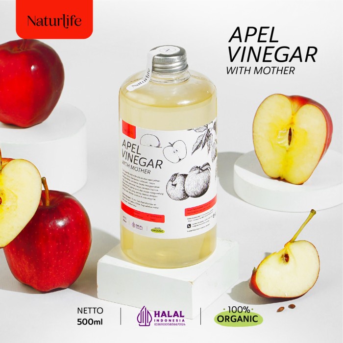 

CUKA APEL ORIGINAL ORGANIK 500ML WITH MOTHER NATURLIFE / CIDER VINEGAR