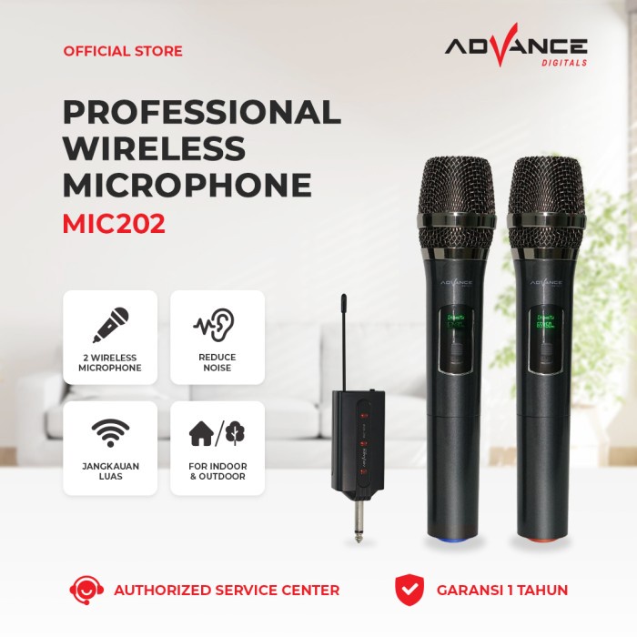 Microphone Advance Mic-202 Profesional Dual Mic Wireless Karoke