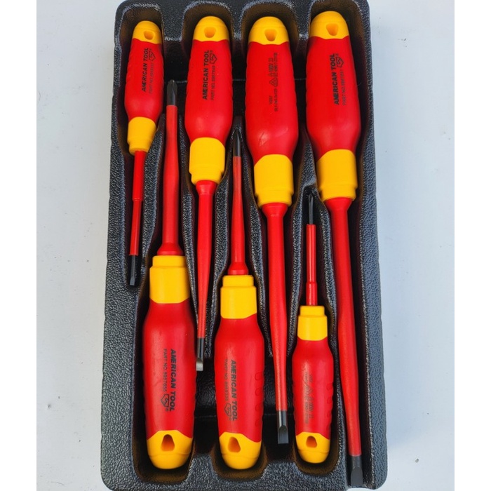Obeng Listrik Set 7 Pcs American Tool VDE 1000 V Insulated Screwdriver - Bev