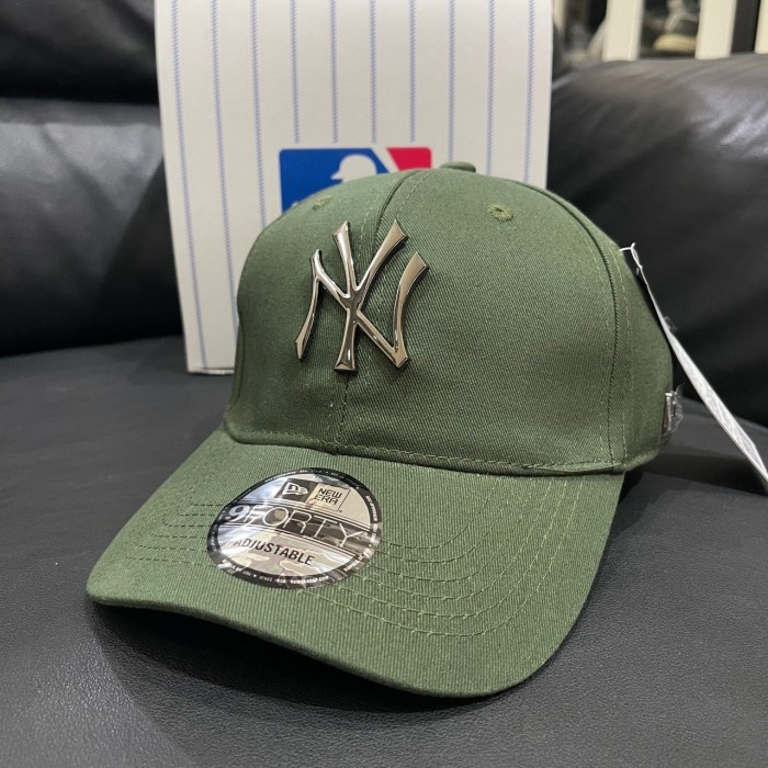 Topi Baseball Mlb Ny Metal Gold Logo Original Green Caps