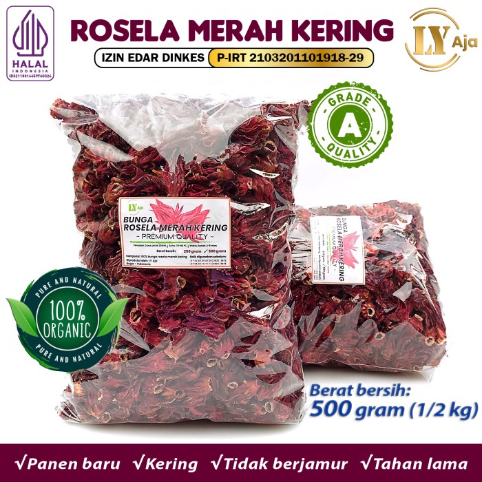 

Teh Bunga Rosella Merah Rosela Ungu 500 gram LY Aja Kering Grade A