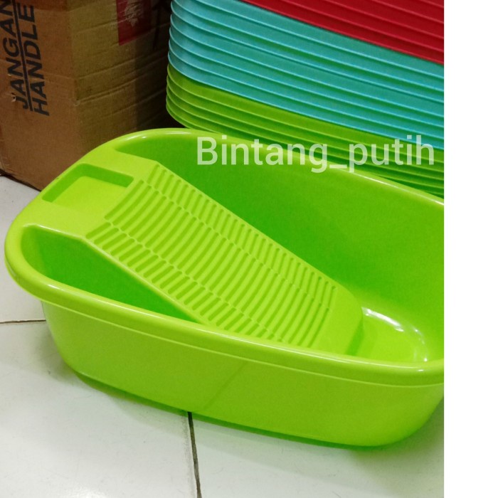 EMBER CUCI BAJU - GILASAN OVAL GREEN LEAF/ BAK CUCI BAJU PAPAN GILESAN