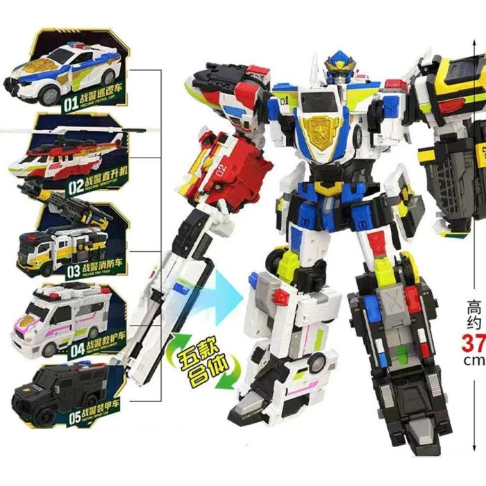 5 in 1 MiniForce 7 JUSTICE TITAN Transform Combined Robot Toys Large Mini Force Mecha Deformation