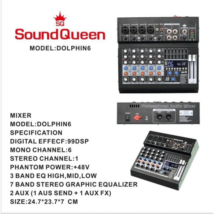 mixer audio soundqueen dolphin 6 original