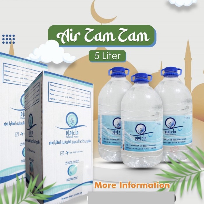 

Air Zamzam Barcode Mai Zam Zam Non Barcode Galon 5L Zam-Zam Asli Saudi