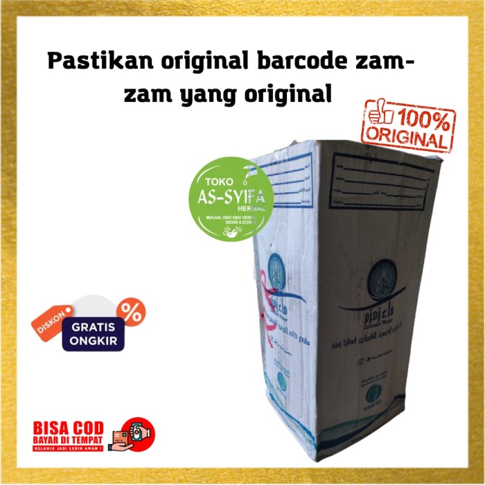 

Air Zam Zam 5 Liter Barcode Garansi Asli Arab Saudi Air Kesehatan