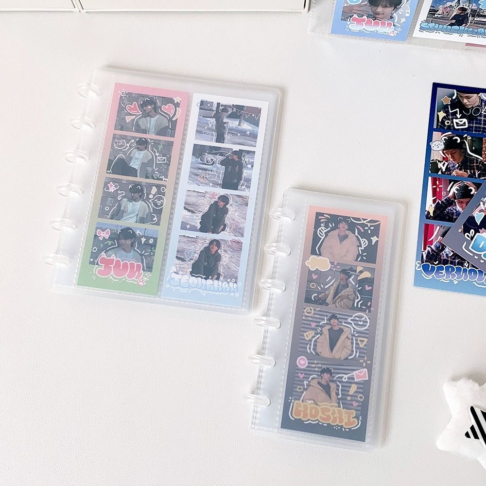

High Quality Mushroom Hole Photocards Holder Vertical Loose Leaf Photo Album Transparent Idol Card