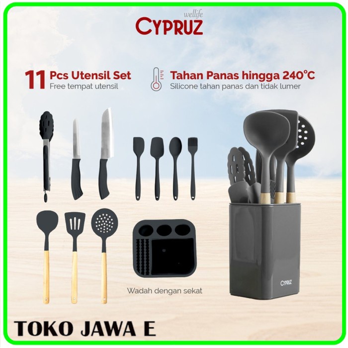 TERBARU SPATULA SET + PISAU CYPRUZ ULTIMATE UTENSILE SET - 19 Pcs PROMO