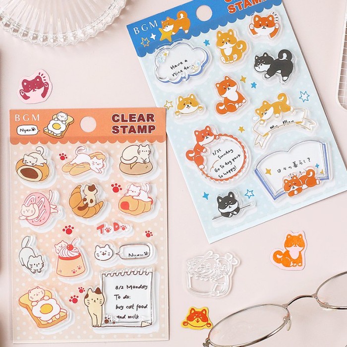 

BGM Life Japan Clear Stamp Shiba Inu Memo Stempel Dog Lucu Silikon