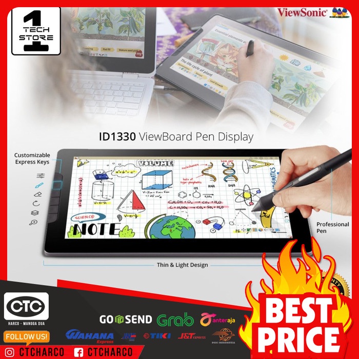 Pen Display ViewSonic ViewBoard ID1330 13" Screen Drawing Pad