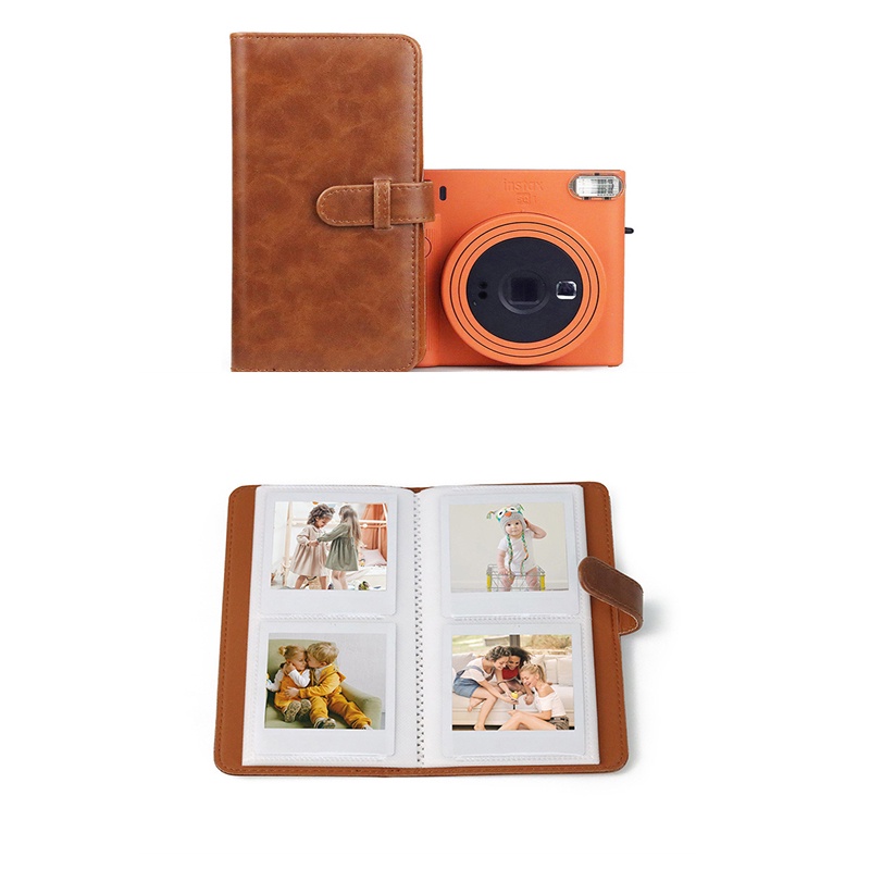 

80 Pockets Retro PU Photo Album Fit For Instax Square Film For Fujifilm SQ1 SQ6 SQ20 SQ10 SP3 Camera