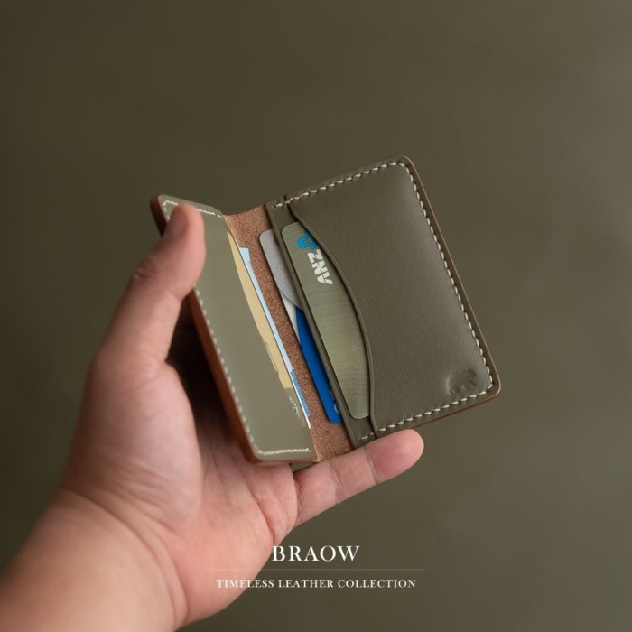

Braow Goods Classic Card Holder Olive, Dompet Kartu Handmade Kode 667