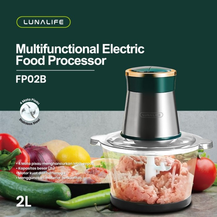 CHOPPER BLENDER PENGGILING DAGING 2LITER GELAS KACA / STAINLESS LUNA LIFE