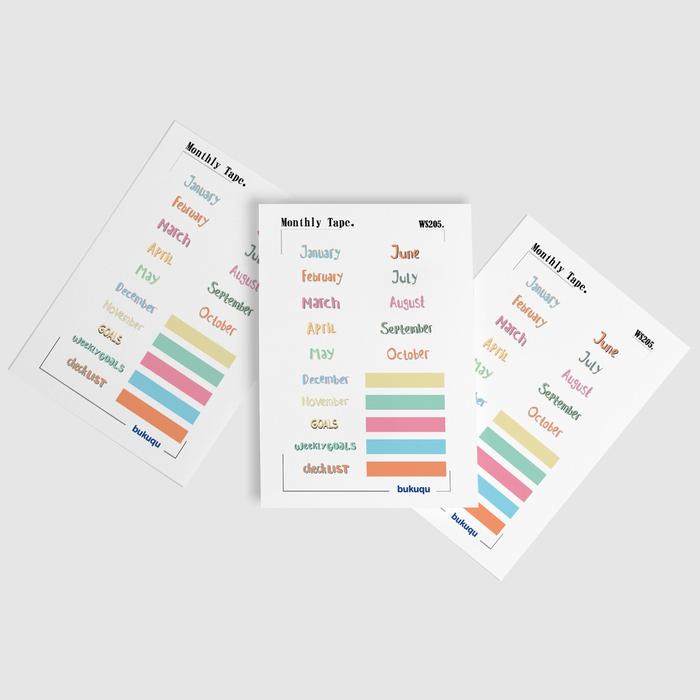 

Stiker Monthly Tape Untuk Notebook By Bukuqu