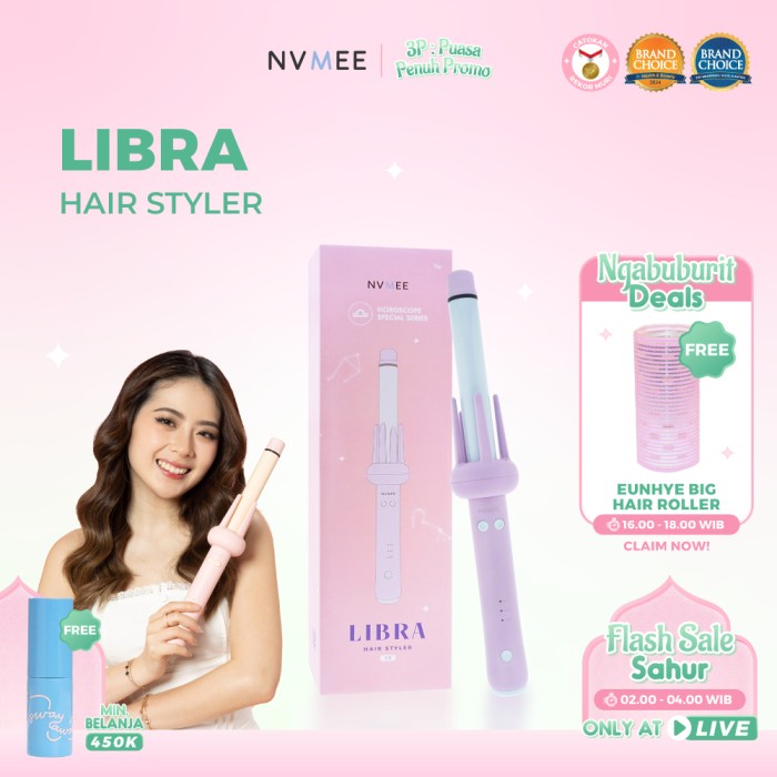 [NEW] - NVMEE - Libra Hair Styler 2.0 Catokan Keriting Otomatis Corner Beauty