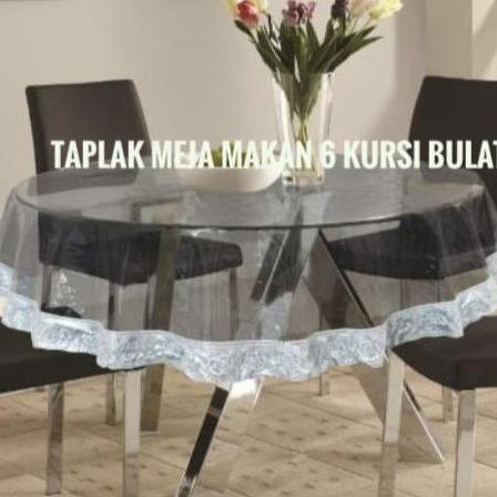 terbaru  taplak meja makan plastik anti air mika bening transparan meja persegi/bulat/oval 6-8 /