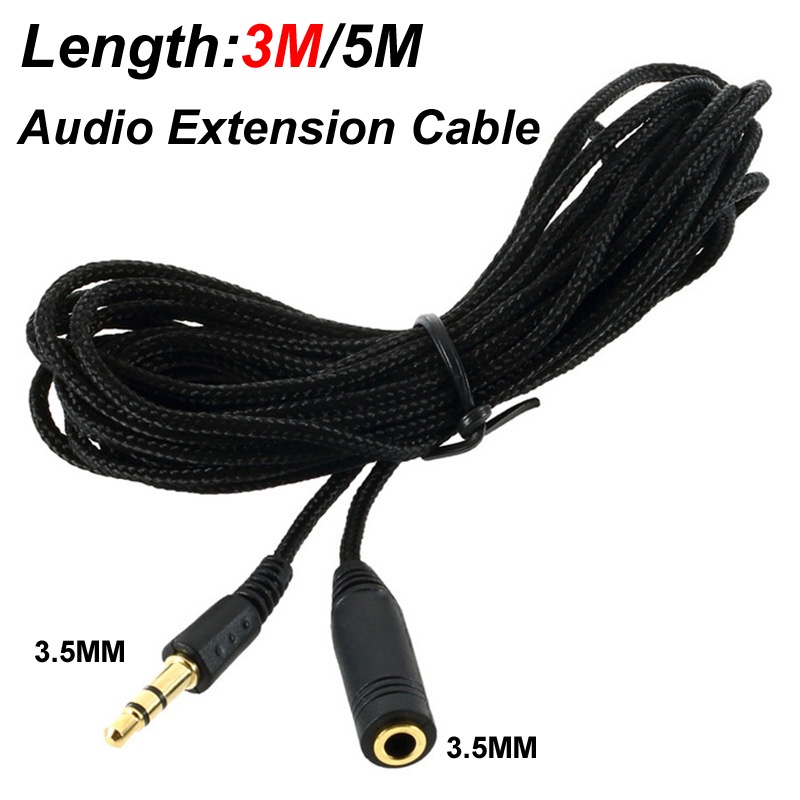 5m/3m/Headphone Extension Cable 3.5mm Jack Male to Female 3.5mm AUX Cable Audio Stereo Extender Cord