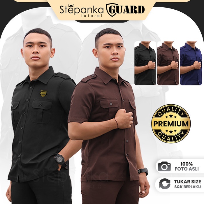 Seragam Safari PREMIUM / Kemeja Safari / Seragam Safari Hitam/ Seragam Safari Navy / Seragam Safari