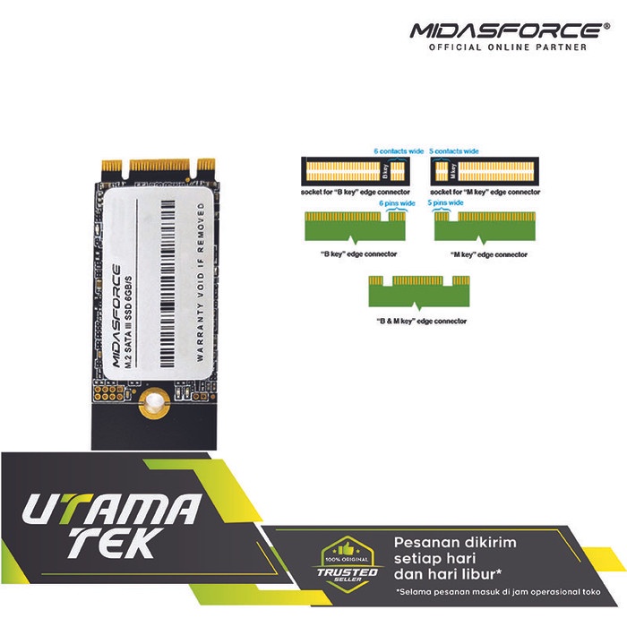 Ssd M2 Sata 128Gb Midasforce Internal Pc Dan Laptop