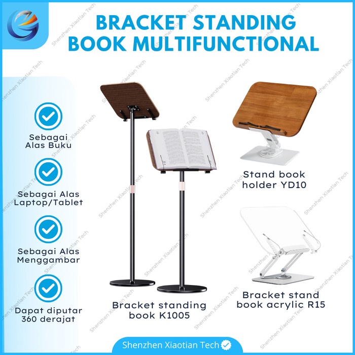 

Book Standing Holder Penyangga Dudukan Kayu Lipat Buku Ipad Tab YD10 Kode 43