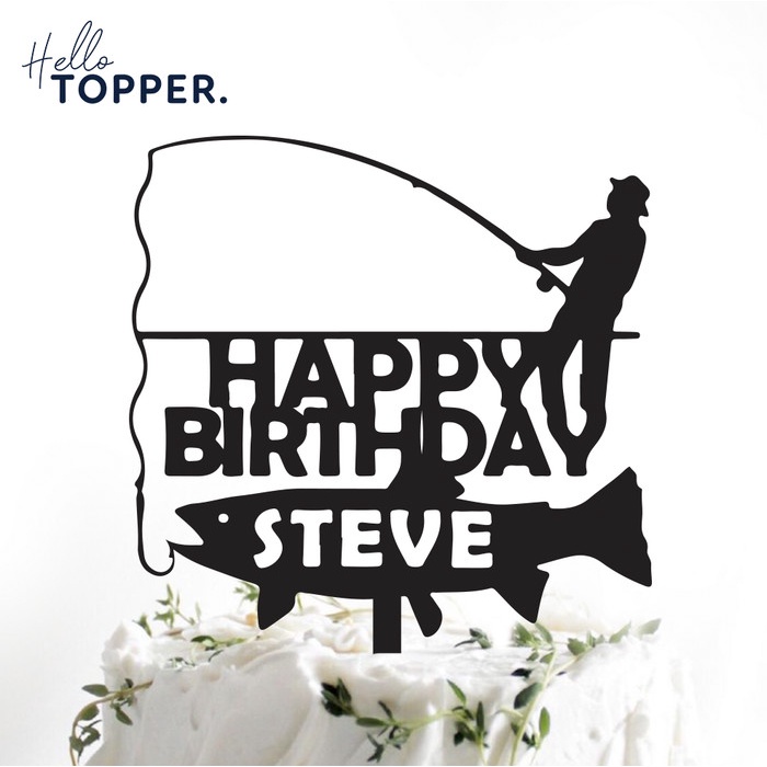 BISA GRAB! CUSTOM CAKE TOPPER MANCING HIASAN KUE AKRILIK TULISAN AKRILIK