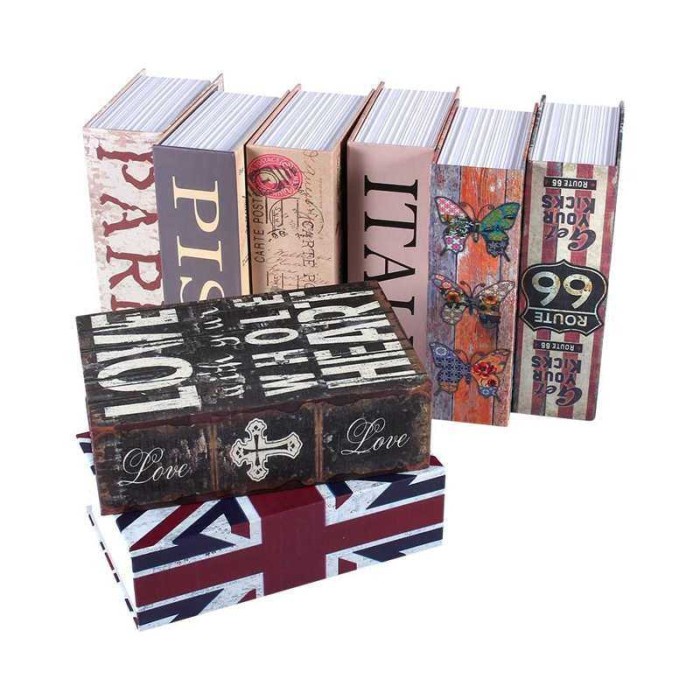 Rmc - Brankas Mini Rahasia Bentuk Buku Security Cash Deposit Box Storage