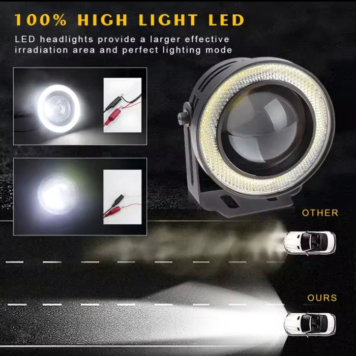 Promo Lampu Led Senja Kabut Foglamp Angel Eyes 89Mm Mobil Agya