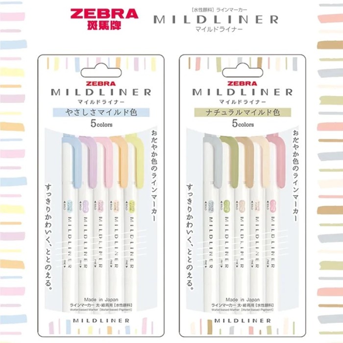 

Zebra Mildliner Gentle Natural Mild Colors Double Sided Highlighter
