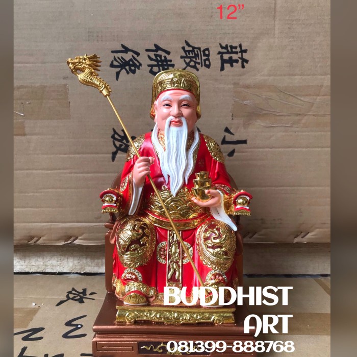 Patung Dewa Tuapekong Dewa Bu Hok Tek Cen Sin Hok Tik 12 In