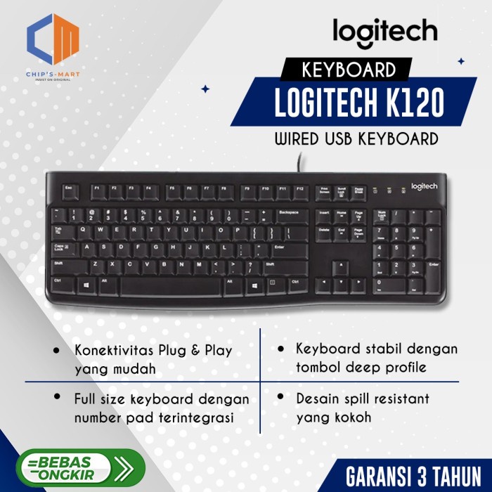 Logitech Keyboard Usb K120 - 100% Original