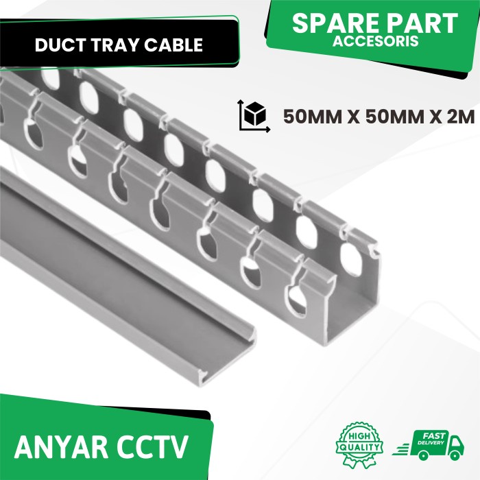 TERLARIS KABEL TRAY / CABLE TRAY / TRAY CABLE LUBANG ABU-ABU 30x30 2 Meter
