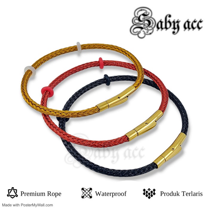 Gelang Tali Kawat Premium Pria Wanita Anti Air Waterproof